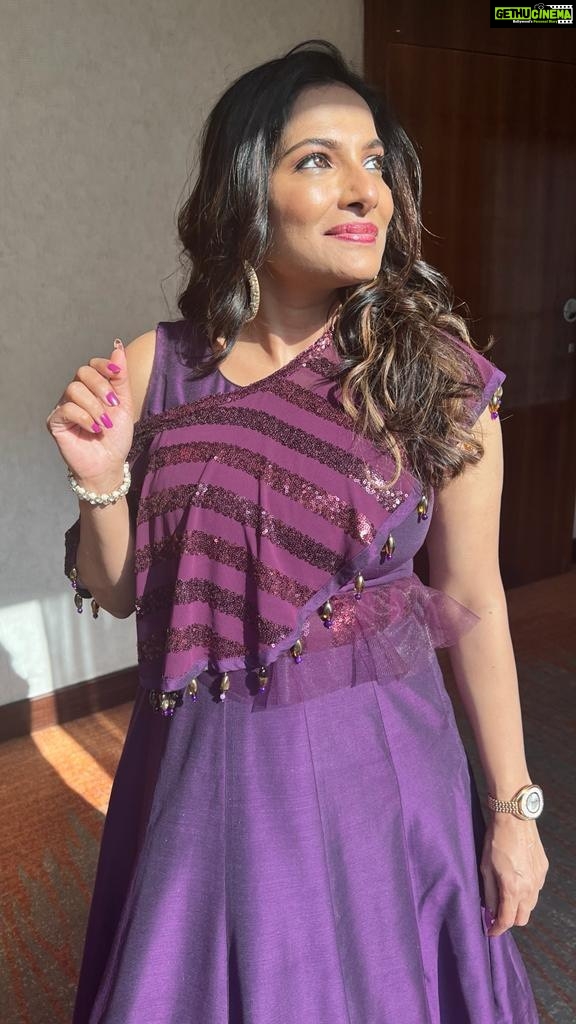 Rethika Srinivas Instagram - Just a twirl #rethikasrinivas #gown #twirl #reels #trending #violet #beautiful #happy #positivevibes #smile