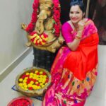 Rethika Srinivas Instagram - May Lord Ganesha bless you and your family with good fortune and wisdom and remove all obstacles. Happy Ganesh Chaturthi! ✨ #rethikasrinivas #rethika #festival #ocassion #goodvibes #ganeshchaturthi #vinayakachavithi #spreadpositivity #staystrong #drape #brightside #everyday #inspire #indianwear #goodday #rethika #dressup #ethnic #saree #tamilmovie #saree #positivity #spreadhappiness #red #prosperity #light #wisdom