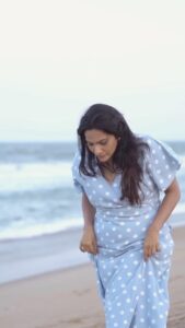 Rethika Srinivas Instagram - By the beach is my favourite place to be 🤍✨

Photography @nvn_photography446 
Video @videosiva 
Styled by @styleupramyasekar 
Blouse @ramya_sekar_design_studio 
YT channel @velvetstories_ 
Hair and Make up @nirmala.jansi 
Location @casuarina_bay

———
#beachlife #newphotoshoot #trending #closeup #viral #rethikasrinivas #serene #reels #expression #instareels #chennai #moodygrams #justanotherdayinwa #reelitfeelit #waves #attitude #positivity #rethikasjustmywayfam #exclusive #timeless #instagood #instafamous #blues #actress #sand #staypositive #ocean #beach #bright #srilankansongs