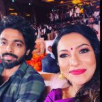 Rethika Srinivas Instagram - Just love this guy and his songs !! One of the finest music director,actor and human being ! #gvprakash #rethika #rethikasrinivas #event #award #fan