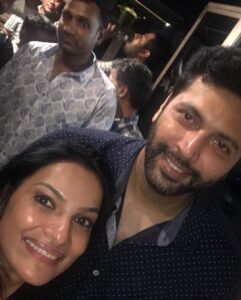Rethika Srinivas Instagram - Tik tik tik celebrates it’s third year and is proud of being the first space science fiction action film. I am happy to have been a part this lovely team. Thanks to @shaktisoundarrajan for choosing me. It was lovely working with the team, the director, @jayamravi_official and @immancomposer .. 
Sharing my special moments with you ✨

#3yearsoftiktiktik #rethikasrinivas #memories #team #worklife #success