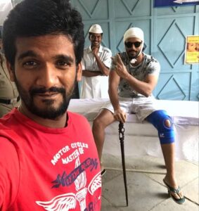 Aadarsh Balakrishna Instagram - The show must go on...they said. On sets with my director @gavireddy_sreenu