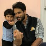 Aadarsh Balakrishna Instagram - Pining for my apple ❤ @nirvaanaadarsh wearing @minilabel19 #nirvaanaadarshkrishna #mancub #sondaysunday #sonshine