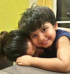 Aadarsh Balakrishna Instagram - Mama and cub. Pure, unadulterated love. 
#nirvaanaadarshkrishna #mancub #sonshine