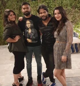 Aadarsh Balakrishna Instagram - Was a good night with Monalisa and company. Cheers guys @sashwathpunjala @gulnarvirk @laelaps_pragmatikos