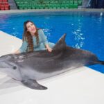 Aalisha Panwar Instagram - Well.. ., my expression says it all.. still can’t believe I met the most beautiful and warm mammal .. 🐬💙🙆‍♀️ . . Thankyou soo much @dolphinariumdubai for this beautiful experience Disclaimer- These are rescued mammals which are taken care of very well fed and not drugged or abused and get good health care by @dolphinariumdubai