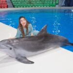 Aalisha Panwar Instagram - Well.. ., my expression says it all.. still can’t believe I met the most beautiful and warm mammal .. 🐬💙🙆‍♀️ . . Thankyou soo much @dolphinariumdubai for this beautiful experience Disclaimer- These are rescued mammals which are taken care of very well fed and not drugged or abused and get good health care by @dolphinariumdubai