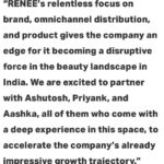 Aashka Goradia Instagram – Incredible Milestone for RENÉE Cosmetics @reneeofficial 
Marking this week, special. Very special. 

Most importantly and with a full heart – 
Thankful for the best partners I could have ever asked for 
@ashutoshvalani @jacobprix –
Three is a magic number 💥 #blessed 
Onwards and upwards only. 
GO RENÉE! 

Congratulations to entire RENÉE family. 

Thanking our investors – for believing in us. 
Evolvence India
Edelweiss Asset Management Limited 
Equanimity Investments 
9Unicorns 
Mensa Brands
Titan Capital 

Thank you Spark Financial Holdings for all your work on this fund raise. 

Thank you to everyone at RENÉE for being an awesome team. 

 #india #startup #team #cosmetics #indianstartup