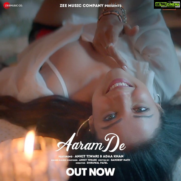Adaa Khan Instagram - If #AaramDe does not give you an intimate feel, listen to it on LOOP. It is a song with an umbrella of emotions, OUT NOW! 🥰 Link in bio ➡️ . . #ZeeMusicOriginals @ankittiwari @adaakhann @iamsandeepnath @dhruwal.patel @anuragbedii