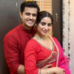 Aishwarya Sharma Bhatt Instagram - Our First Diwali 🪔❤️🙏🏻 Happy Diwali🙏🏻 & Happy New Year 🥳 Wearing @lavanyathelabel PR @issavibe_pr #diwali2022 #happynewyear #neilkiaish #couplegoals #stayhappy #stayhealthy