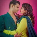 Aishwarya Sharma Bhatt Instagram - You and I amidst popping colours and flying trails❤️ #pinkvillastyleicons2023 Styled by @riddhirgandhi Photographer @_yash_warpe Hairstylist @farhastylist Managed by @pratik.maheshwari #neilkiaish #neilbhatt #aishwaryasharma #couplegoals #fashiongoals