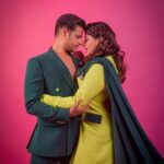 Aishwarya Sharma Bhatt Instagram - You and I amidst popping colours and flying trails❤️ #pinkvillastyleicons2023 Styled by @riddhirgandhi Photographer @_yash_warpe Hairstylist @farhastylist Managed by @pratik.maheshwari #neilkiaish #neilbhatt #aishwaryasharma #couplegoals #fashiongoals