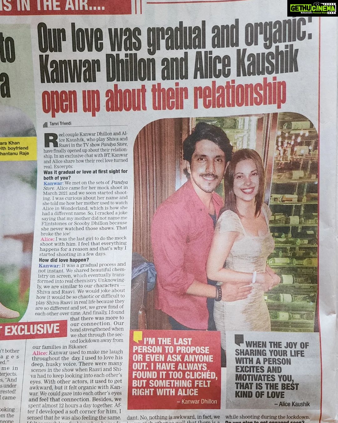 Alice Kaushik Instagram - Turns out you guys were right. @kanwardhillon_ and I have been together for over a year now and we thought its time we share our special news with you all. ππ€π #BombayTimes #TimesOfIndia #DelhiTimes #BTYesterday @tanvi2398 π€π