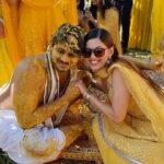 Alice Kaushik Instagram - Haldi done right 💛 @abxttte.agency 😁 #pyaarmeinsharabhi