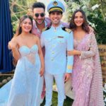 Aly Goni Instagram - I had tears in my eyes because I know how much u wanted this day in ur life with this outfit🥺 and I m soo happyyy because u have got the besttttt guy in ur life and what an amazing human being he is ❤️ U guys are just made for each other ❤️ god bless u both and next year more dhamaaal on ur big day 😍 #engaged💍 #KrishRag