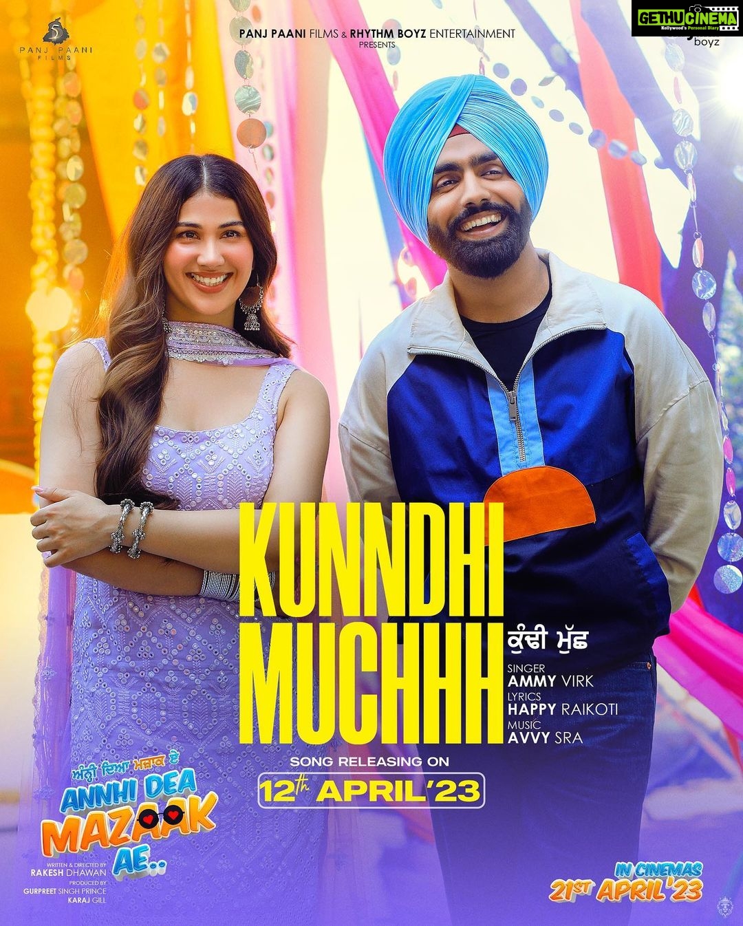 Ammy Virk Instagram - Mainu patteya ae teri kunndhi mucch ne Te tu aakaddaan da patteya payein ❤️ Song will be out parson nu ❤️ @urshappyraikoti veera @avvysra veera @mginthehouse_official @rakeshdhawan_ 🤗❤️🙏🏻