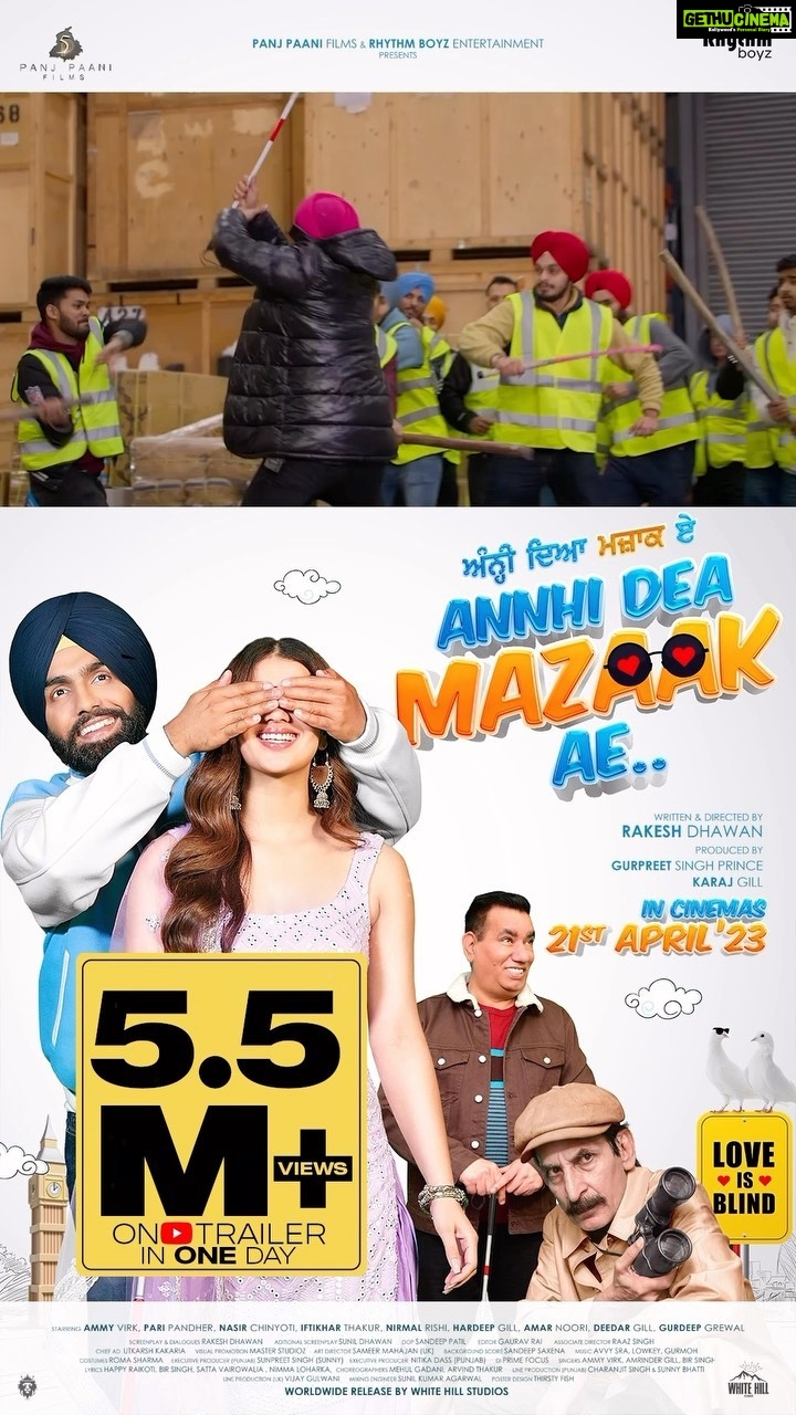 Ammy Virk Instagram - 5.5 million views for a movie trailer in one day.. Thank you so much 🤗❤️😘 Movie releasing on 21st april ❤️