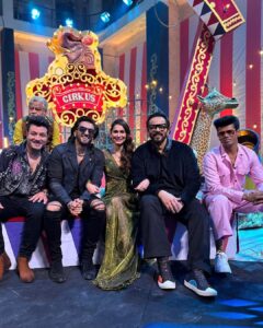 Aneri Vajani Instagram - About last night at the Grand finale of Khatro ke khiladi with the team of #Cirkus2022 had the best time !! Thankyou @itsrohitshetty ♥️ #anerivajani #khatronkekhiladi12 #rohitshetty #ranveersingh #cirkus2022 #cirkus #grandfinale #colors #sanjaymishra #kkk12