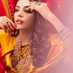 Anjum Fakih Instagram - NAVRATRI:- DAY 4 featuring @nzoomfakih as the Modern Indian Goddess where she represents the color YELLOW 💛 . Shoot Concept & Designed By:- @nehaadhvikmahajan @bridalsbynam . 💄MUA , Hair & Styling :- @nehaadhvikmahajan . 📸:- @luvisrrani . 🥻Saree :- @kankatala_ . 💍Jewelery :- @pooja_diamond . Makeup :- @maybelline . Managed By :- @allboutcommunication . #anjoomfakih #srishti #kundalibhagya #makeup #ootd #nehaadhvikmahajan #makeupbyme💄 #nammakeovers #bride #to #be #bridal #look #bridalmakeupartist #destinationweddingmakeupartist #weddingmakeup #hair #hairstyling #nammakeovers #bollywood #television #makeupartist #mumbai #traveller #all #over #the #globe
