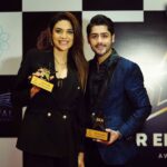 Anjum Fakih Instagram - From annoying each other to receiving awards of the same category… we have come a long way… here’s to years of hard work,blossoming friendship & being true and honest to each other… 🥂 to #shrishmeer for Best Supporting Actor (Male & Female) @star_eminence_awards . P.s : Bane chahe dushman zamana hamara… salamat rahe dostana hamara… #Abhijum 🫶🏼