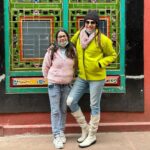 Anjum Fakih Instagram - Vibing in pinks and neon 💖 Chutki looking super cute… #anamfakih #anjumfakih #gangtok #sikkim Rumtek Monestary