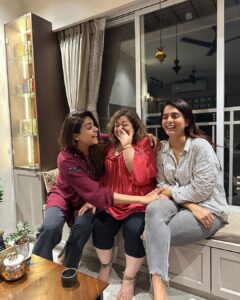 Anjum Fakih Instagram - Few memories we made with all the love we have… #allboutlastnight @ruhiiiiiiiiii @harilshuklaofficial P.s : we missed clicking few with Jassi 🥹❤️