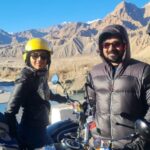 Ann Sheetal Instagram - Fun shoot for @muthoottuminifinanciers #ThanksbetomyGod #PraisebetomyGod #Blessed 📷 @bineeshchandra #leh #wander #travel #ad #adfilm #shoot #bullet #bulletlovers #bulletlover #mountains #mood #lehladakh #ladhakdiaries #shooting Leh Ladakh - The Land of High Passes