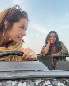 Anupriya Goenka Instagram - Coco and me….❤️🥂
We met at a tango class and it took us just one meeting to form a deep connection.. that would make me travel to a city to meet her and her to stay back a few more days in a country to meet me.. 

N we continue to tango…
miss you @coco_b_gutschi ❤️

Safari, lunch and candle light donning at @whcheetahgarhresort - I miss this place! 

Wearing at @_shrutisancheti - green dress @poshaffair.co - red dress

#friendship #photodump #holiday #memories