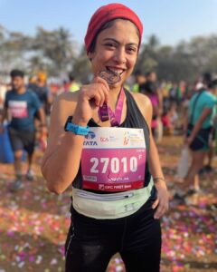 Anurita Jha Instagram - My first half @tatamummarathon 
What i talk about when i talk about running…
Last one year i have changed a lot..
I have gravitated towards doing things that makes my inner self happy.
Like Hiking Himalayan mountains, cycling and especially running.
 All these activities are very inspiring when u see someone else doing it…
But to get down and actually do them needs a lot of discipline and focus ..
Which means not attending most of the parties i was invited to( I’m an outcast &loner anyway) and valuing the food that goes in the body and sleeping on time( most important )
It has given me more emotional and mental stability, and disconnecting with the pain and negative thoughts at will ( even if partially) 
I could do all this cause i love it.
Do things u love and u’ll keep doing them…

Don’t get misguided by what everyone else is doing on social media.. find ur essence,its absolutely worth taking ur time.
On that note love to all ❤️❤️❤️

Thank u @akshay.wagh88 for encouraging me to participate in my 1st 10 k run, it all started from there.

Thank u @stridersmiles for the very systematic and thorough training that has helped me in getting better as a runner . 
.
.
.
.
.
.
#anurittakjha #tatamumbaimarathon2023 #21km