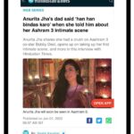 Anurita Jha Instagram - Aashram 3 promotion.. @hindustantimes @swetakaushal Thank u for such a candid and beautiful write up. . . . . . . . . . #anurittakjha #aashram3 #promotions #kavitainaashram #hindustantimes