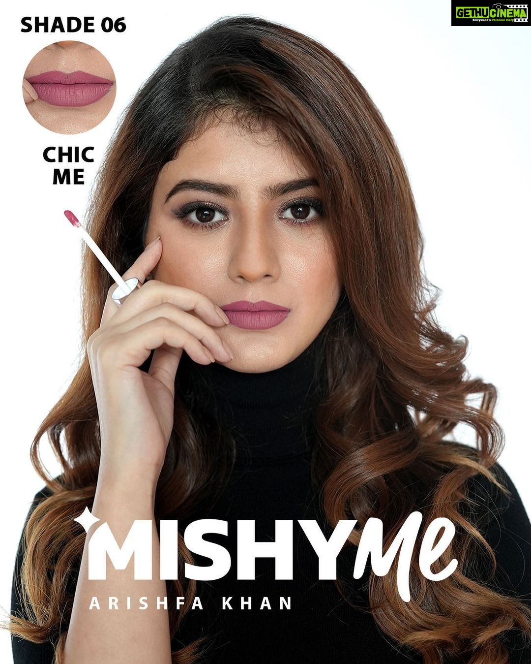 Arishfa Khan Instagram - Chic Me - Queen don’t compete with hoes. Here is the final and the 6th shade (nude pink). This completes my collection of MishyMe Matte Liquid Lipstick.💄Launching this November. Which is your fav shade?