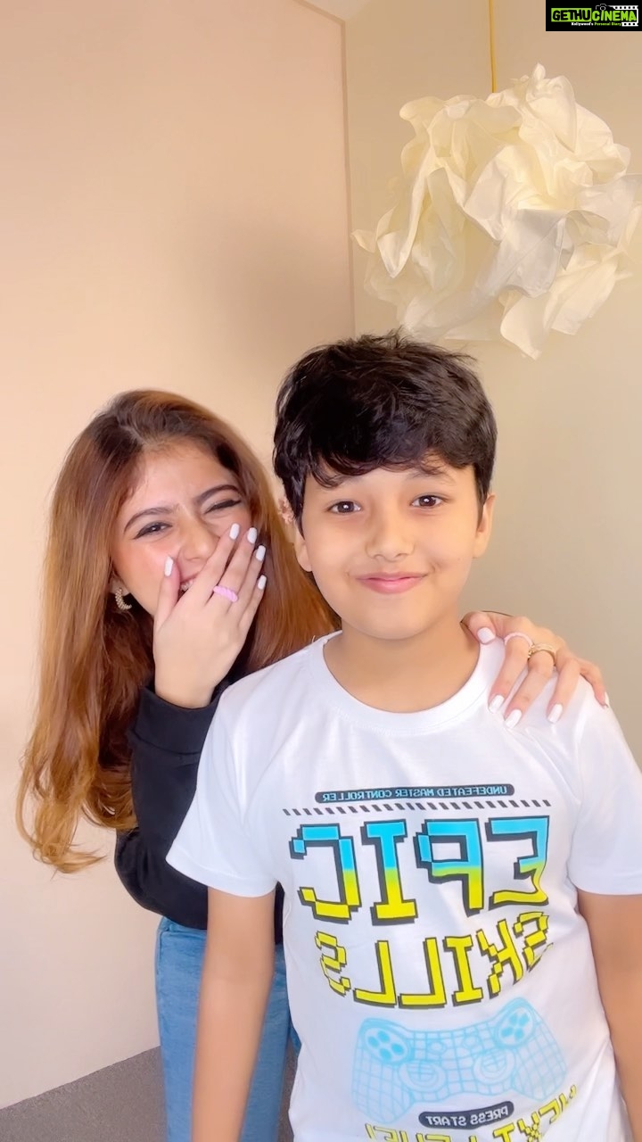 Arishfa Khan Instagram - Had to do this with him @nomaankhan138 😂 So sorry nomaan🥹😅 . 📍: @thribecreatorslab ⚡️ . #100ReelsByAK #Reel09 #Day03 #arishfakhan #siblings #comedy #prank #brothersister #funny #reels #reelsinstagram #reelitfeelit