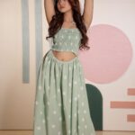 Ashi Singh Instagram - There’s bravery in being soft💚 . Styled by: @styleitupbyaashna Outfit by: @barrooni.in Hair & makeup - @nikitas_bridal_studio Location- @dotstudiosmumbai . #AshiSingh #DotStudio #Photoshoot #Styling #SummerVibe #PolkaDot #Stylish #Casual #CasualSummer #SummerOutfit