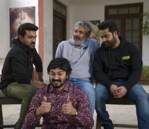Bhuvan Bam Instagram - Such an enthusiastic picture! 😍😅
TITU TALKS EP: 04 drops tomorrow on my channel. 
Let’s Go‼️🔥🔥
@ssrajamouli @alwaysramcharan @jrntr @savagetitu 
#TituTalks #RRR