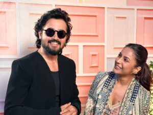 Bhuvan Bam Instagram - My Next Episode with @bhuvan.bam22 #DesiVibeswithShehnaazGill

Outfit: @svacouture
Jewellery: @misho_designs
Stylist: @junni.khyriem
Team: @_ishitachandan_
Mua: @shuraakhan
Hair: @cheemabaljit2 
Location: @merakiistudioz 
📸: @akshay_navlakhe