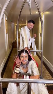 Dalljiet Kaur Instagram - Off on our first of many adventures around the world as Mr & Mrs Patel. Let’s call this one our “Honeymoon”!

.
.
.
#dalniktake2
@epicstories.in 
Jewellery @omsons_bridal_store 
@frizbeedigital 
Outfit @anjali_lilaria 
Makeup and hair @pallavisehgalmakeup @osama_khan_makeupartist