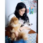 Deeksha Joshi Instagram - Thank you @iamnikul_ for capturing the essence of my relationship with the babies @myo.and.ponyo so wonderfully 🥹♥️ Will cherish this forever ✨ P.S. Also behind is my work in progress wall of art 🌼