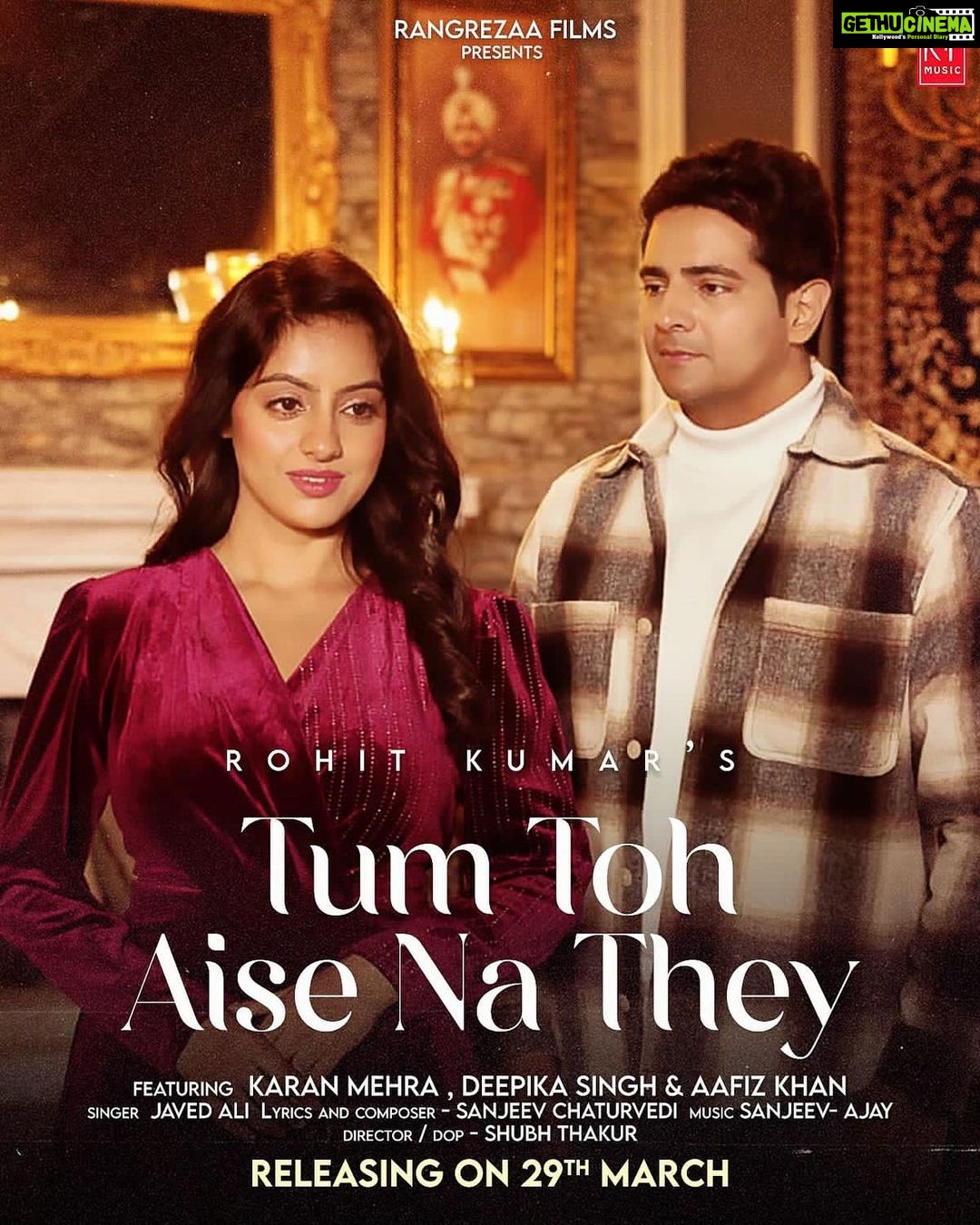 Deepika Singh Instagram - Hold your heartbeats becoz #tumtohaisenathey is coming on 29th March 2023 to steal your heart ♥️ only on @rangrezaafilm YouTube channel ! Stay tuned ! . . @rangrezaafilm @rohitkumarofficials @realkaranmehra @deepikasingh150 @javedali4u @sanjeevchaturvediofficial @iaafizkhan @shubhthakurofficial @mayur_shah1801 @ingroovesindia . . . #tumtohaisenathey #coming #29thmarch #lovesaga #romanticmelody #soulmates #newsong #rangrezaafilms