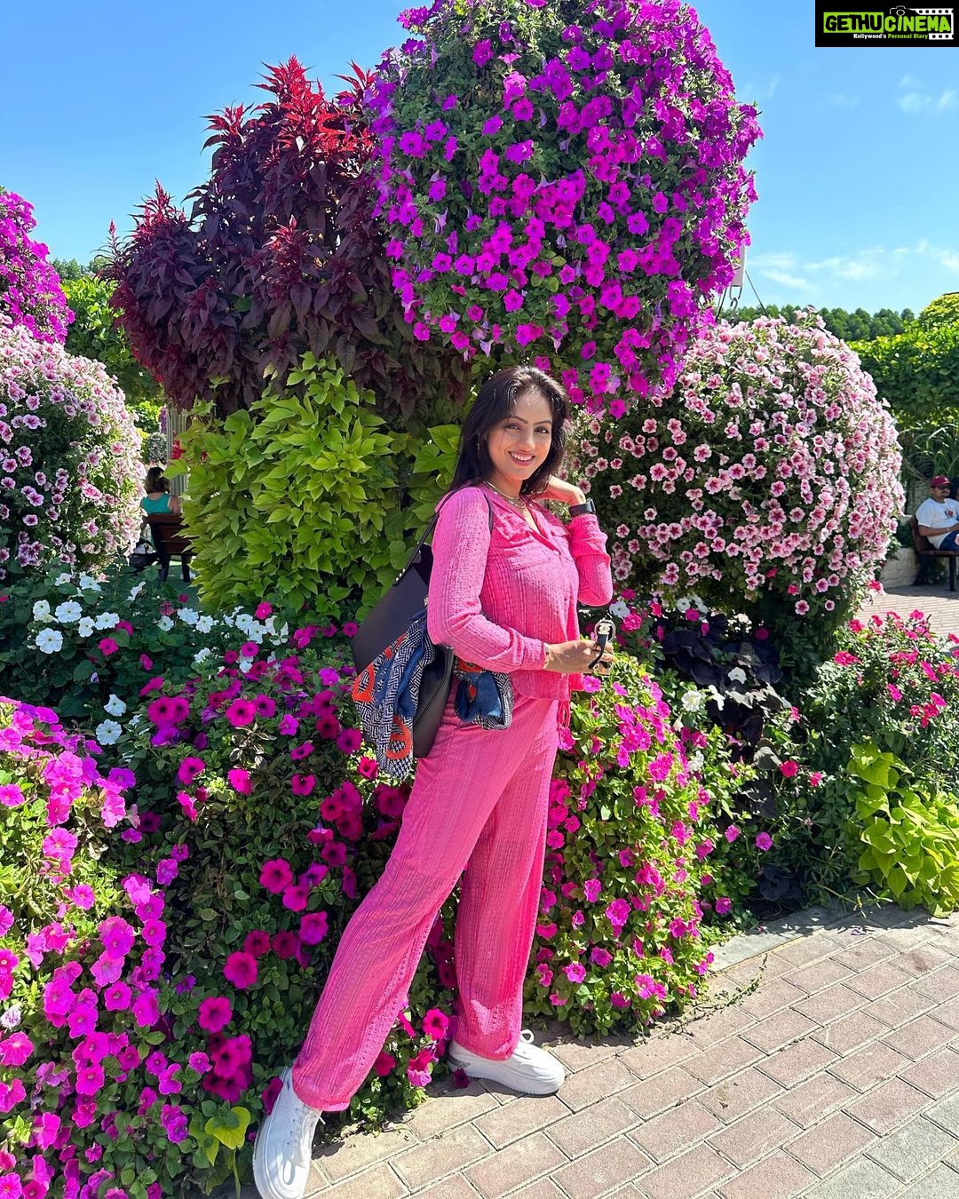 Deepika Singh Instagram - In love with the beauty of Dubai Miracle Garden. If you ever find yourself in Dubai, make sure to visit the Miracle Garden - a true wonderland that will leave you mesmerised. . . #outfit @enzo_fashion_forever #Dubai #MiracleGarden #TravelTips #nofilter #purebeauty #deepikasingh