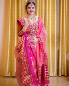 Devoleena Bhattacharjee Instagram - The joy of dressing is an art. 🌸 . . . . . Outfit - @niharikasilkfactory Jewellery - @juron_assamese_jewellery Makeup & Hair - @maahi_makeupartist Photography - @nayanjitkalita_photography #devoleena #mekhelasador #assamese #assam #traditional #ethnicwear