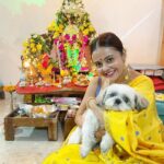 Devoleena Bhattacharjee Instagram - Bappa in Home. 🌼🙏🏻🌺 @angel_bhattacharjee. . . #bappa #2021