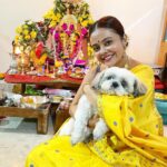 Devoleena Bhattacharjee Instagram – Bappa in Home. 🌼🙏🏻🌺 @angel_bhattacharjee. 
.
.
#bappa #2021