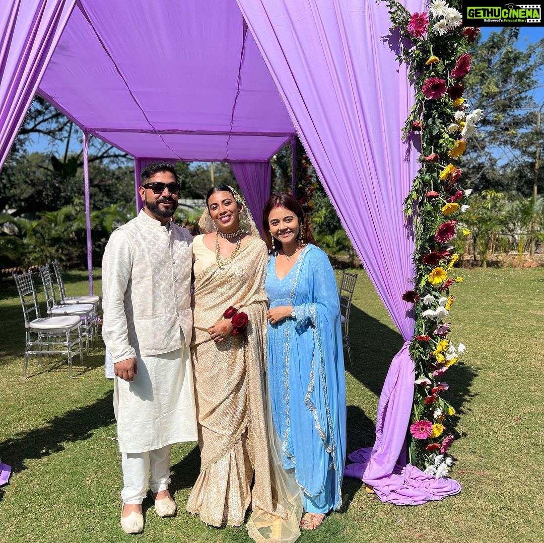 Devoleena Bhattacharjee Instagram - Lots of love & blessings to both of you. @dhritiman_b. Happy Married Life Ahead. 🥰❤️🤗🧿. #forevertogether #newlymarried #cousin Bangalore, India