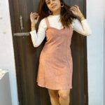 Devoleena Bhattacharjee Instagram - 🌸 . . Suede dress by @paradizehouse Top by @tees_nd_more