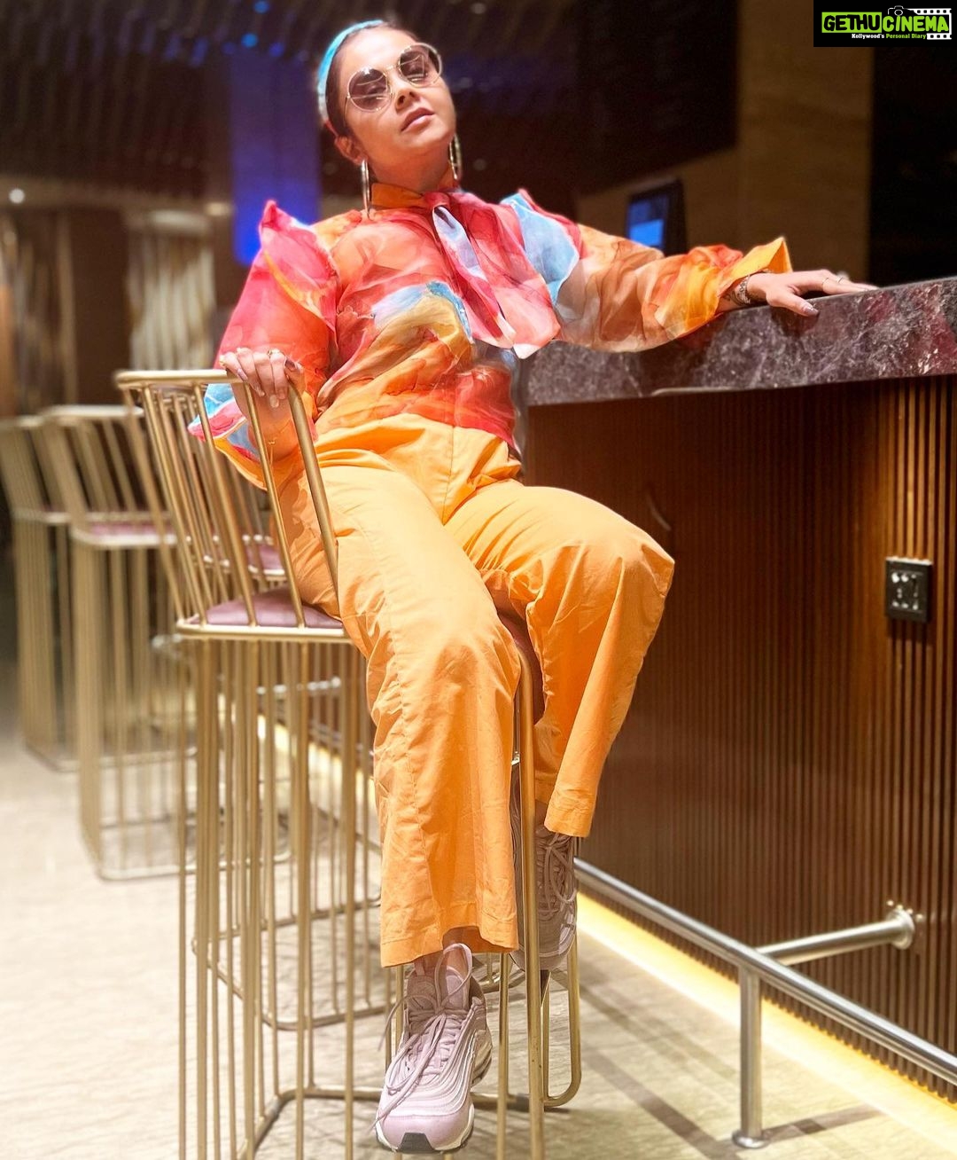 Devoleena Bhattacharjee Instagram - Grateful for where i’m at. Excited about where i’m going. 🧡 . . . . Outfit - @myfriday.in #devoleena #gratitude #badass #colourfullife #bliss Mumbai, Maharashtra