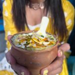 Devoleena Bhattacharjee Instagram - Lassi in Varanasi,Oh my God! The Taste was ♥️ . We both don’t like lassi,but thought of giving it a try and We loved it🫶🏻We tried Saffron Dry Fruit lassi >> for close up 😛 . Wait for the Vlog! . 📍Blue Lassi Shop,Varanasi . #influencer #lassi #food #foodporn #varanasi #travel #travelphotography #candid #sisters #devoleena #bhavinipurohit Varanasi, Uttar Pradesh, India