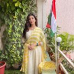 Digangana Suryavanshi Instagram - Wishing you all very happy 76th Independence Day! 75 years of Independence have been of growth and togetherness. Unity in diversity makes India incredible indeed! Jai Hind🙏🏻 Outfit : @bibhaboutique