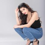 Digangana Suryavanshi Instagram - Checking flexibility of the jeans ... Style partner: @styling.your.soul Photographer: @sumitsenphotography Makeup: @makeupby_sushmagohil Crop top by: @labelbyleena Studio: @magicalpxstudio