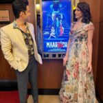 Dipannita Sharma Instagram - The trailer of #Maarich has crossed 10million + views ! Have you watched it yet … moments from the trailer launch with some of the people I absolutely adore … 🤍 Happy happppppyyyyy birthday @tusshark89 ! What super news on your special day !!! More power … #moments #memories #9thdecember Styled by : @jignasa_ Outfit : @geishadesigns Earrings : @elysianoworld