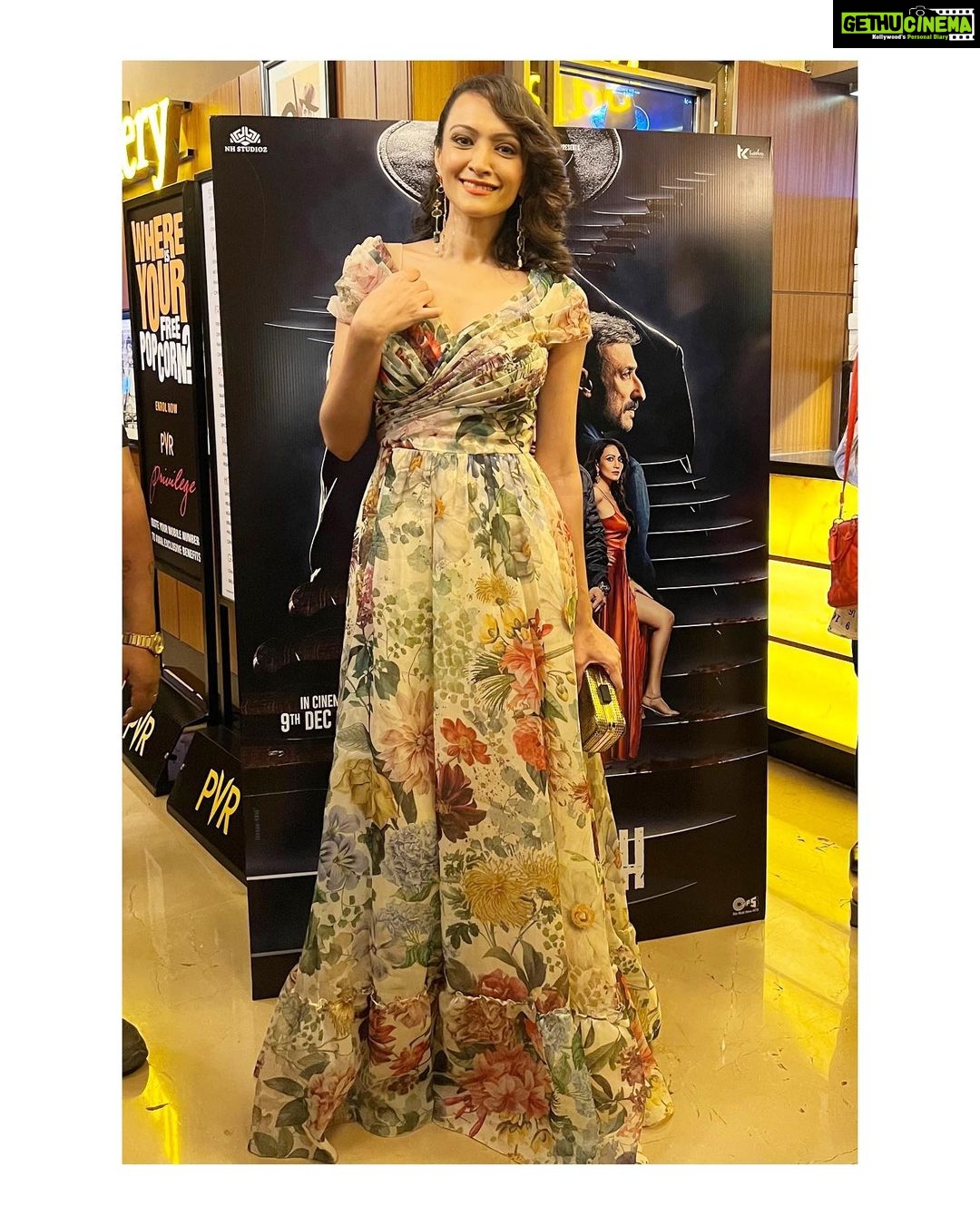 Dipannita Sharma Instagram - ♥️ In a long printed outfit by @geishadesigns , earrings by @elysianoworld , styled by @jignasa_ HMU by @anand.8282 for the trailer launch of #Maarich releasing on the 9th of December . More from the event coming up ! #appreciationpost #thankyouteam #fulllengths